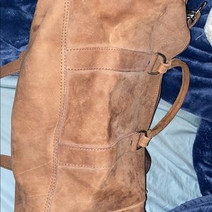 Leather duffel bag